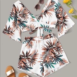 Crop top and short set